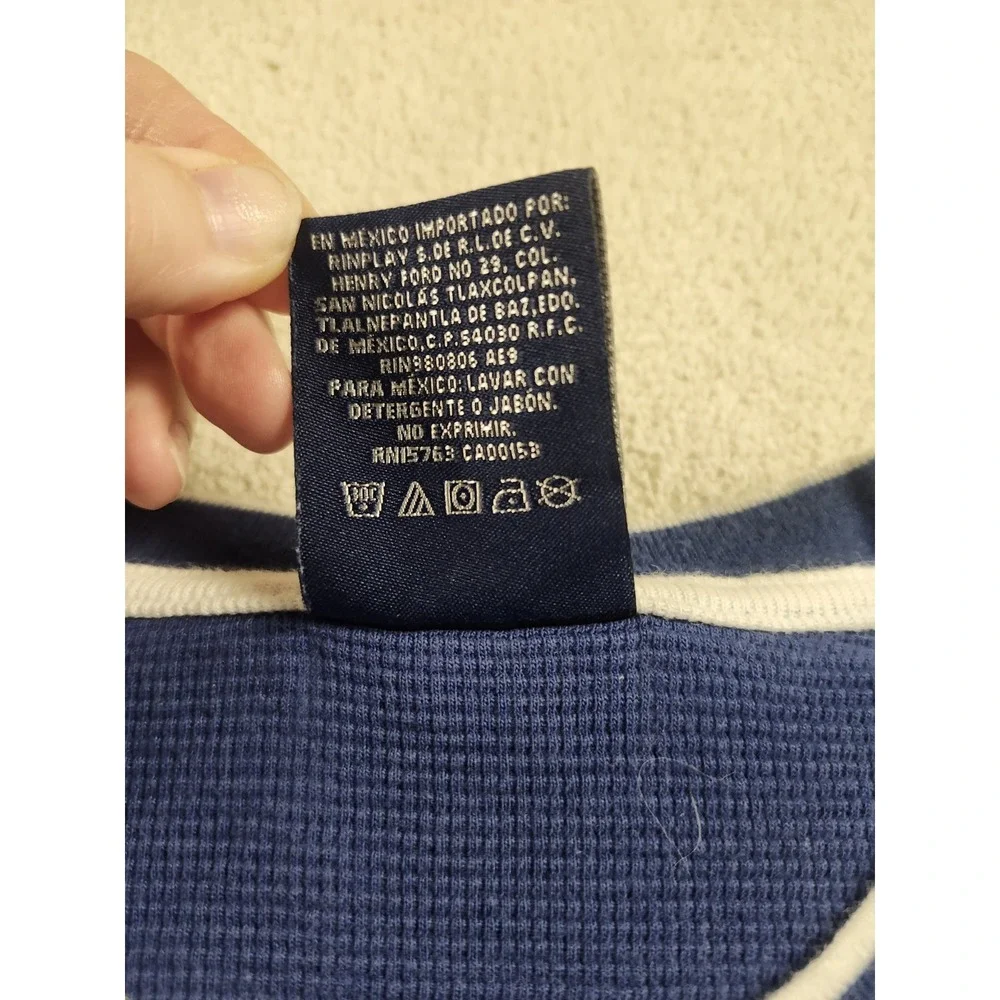 Polo Ralph Lauren Shirt Mens L Large Blue Sleepwear Thermal Long Sleeve